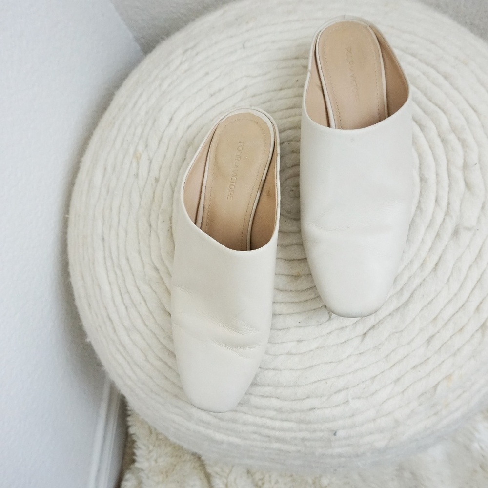 Pour La Victoire Sebina white Leather Slide